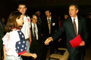 Governor Bush visits with the Robowranglers