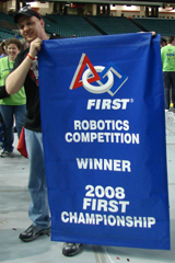 John V-Neun with 2008 FRC Championship Banner